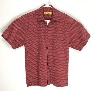 True Grit mens short sleeve button up casual shirt small